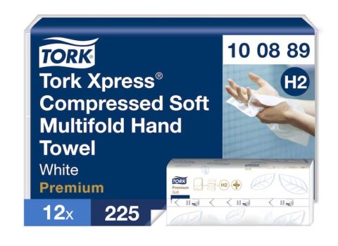 Ręcznik TORK PREMIUM w składce 3 panelowej 2700 sztuk, 2W, celuloza, 21,2x24cm, 100289/100889 system H2 Tork Ręcznik TORK PREMIUM w składce 3 panelowej 2700 sztuk, 2W, celuloza, 21,2x24cm, 100289/100889 system H2 Tork