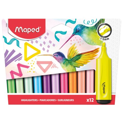 Zakreślacz Fluo Peps mix 6 kol fluo+6 kol pastel 740901 Maped Zakreślacz Fluo Peps mix 6 kol fluo+6 kol pastel 740901 Maped