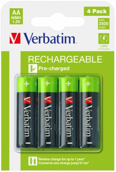 Akumulatory VERBATIM HR6 AA 2500 mAh BLISTER 4szt. 49517 Verbatim Akumulatory VERBATIM HR6 AA 2500 mAh BLISTER 4szt. 49517 Verbatim