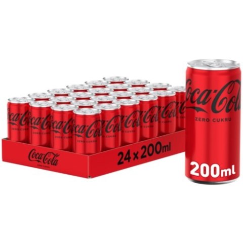 Napój COCA COLA ZERO 0.2L PUSZKA (24szt.) Coca-Cola Napój COCA COLA ZERO 0.2L PUSZKA (24szt.) Coca-Cola