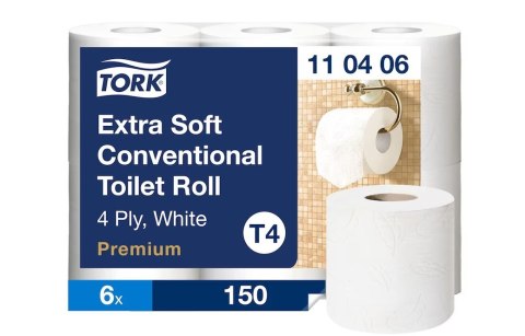 Papier toaletowy PREMIUM TORK biały 19m celuloza 110406 (6 rolek) ekstra soft SALE Tork Papier toaletowy PREMIUM TORK biały 19m celuloza 110406 (6 rolek) ekstra soft SALE Tork