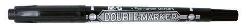 Pisak permanentny dwustronny Double Marker, czarny, 0.8mm/2.8mm, MG MG APM21372-9 M&G Pisak permanentny dwustronny Double Marker, czarny, 0.8mm/2.8mm, MG MG APM21372-9 M&G