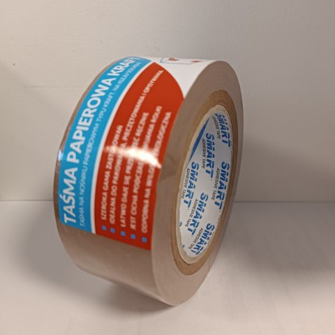 Taśma_ pakowa papierowa brązowa 48mmx50m KRAFT, klej SOLVENT, SMART Smart
