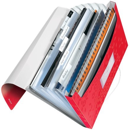 Teczka z 6 przegródkami PP Leitz WOW, czerwona 45890026 Leitz