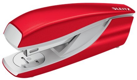 Zszywacz średni metalowy Leitz WOW, czerwony, 10 lat gwarancji, 30 kartek 55021026 Leitz