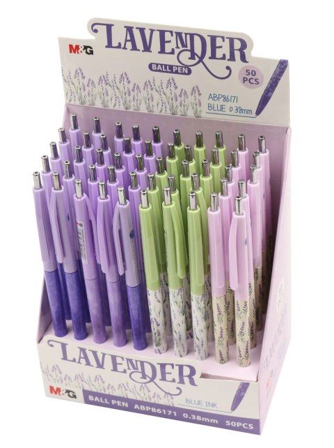 Długopis automatyczny Lavender, niebieski, różne motywy, 0.5mm, 50 sztuk w display-u, MG MG ABP86171 KP50 M&G Długopis automatyczny Lavender, niebieski, różne motywy, 0.5mm, 50 sztuk w display-u, MG MG ABP86171 KP50 M&G