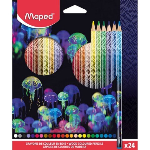 Kredki Deepsea 24 szt. pudełko z zawieszką Maped 831705 Maped Kredki Deepsea 24 szt. pudełko z zawieszką Maped 831705 Maped