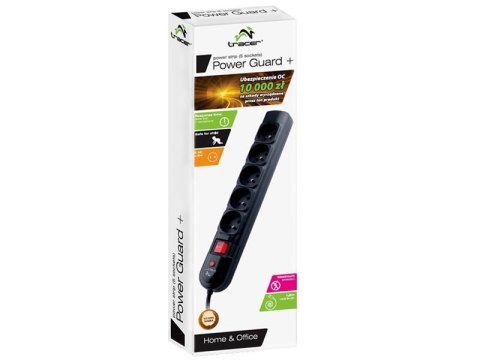 Listwa zasilająca TRACER PowerGuard 5 gniazd 3m czarna TRALIS30407 Tracer Listwa zasilająca TRACER PowerGuard 5 gniazd 3m czarna TRALIS30407 Tracer