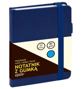 Notatnik z gumką A6 granatowy kratka 150-1400 GRAND Grand