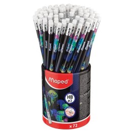 Ołówek z gumką Deepsea HB w kubku 72 szt display Maped 851810 Maped