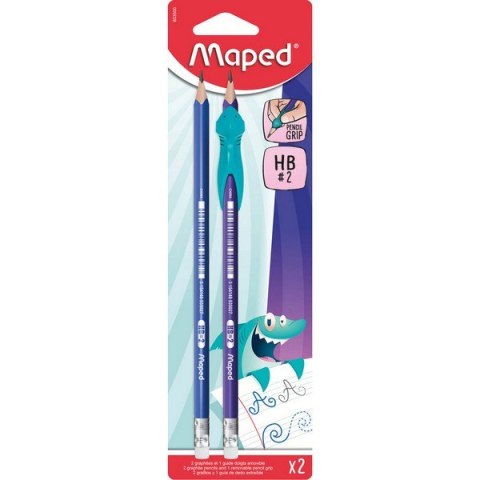 Ołówek z gumką Kidy Learn HB 2 szt + ergon. nakładka na ołówek blister Maped 853500 Maped Ołówek z gumką Kidy Learn HB 2 szt + ergon. nakładka na ołówek blister Maped 853500 Maped