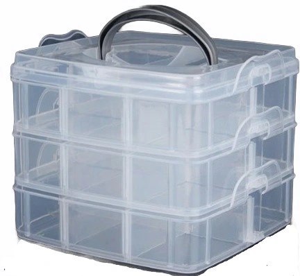 Organizer pojemnik 18 przegródek 3 warstwy 15x15x12,5cm P2007623 na śrubki / koraliki Noname Organizer pojemnik 18 przegródek 3 warstwy 15x15x12,5cm P2007623 na śrubki / koraliki Noname