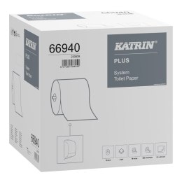 Papier toaletowy systemowy w rolce 800 listków 2-warstwowy PLUS KATRIN 66940, opakowanie: 36 rolka Katrin