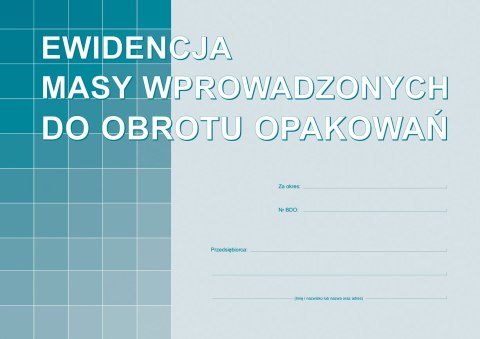 S-220-1 Ewidencja masy wprowadzonych do obrotu opakowań A4 MICHALCZYK I PROKOP Michalczyk i Prokop S-220-1 Ewidencja masy wprowadzonych do obrotu opakowań A4 MICHALCZYK I PROKOP Michalczyk i Prokop