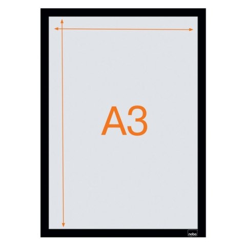 Samoprzylepna, magnetyczna ramka Nobo na plakat (2 szt.), A3, czarna Kensington