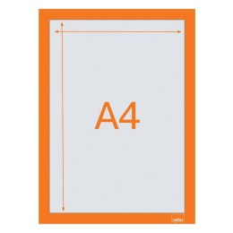 Samoprzylepna, magnetyczna ramka Nobo na plakat (2 szt.), A4, pomarańczowa Kensington
