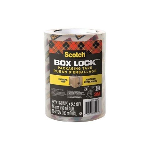 Taśma pakowa Scotch® Box Lock™, transparentna, 48mm x 50m, 3 rolki/opakowanie 7100262924 Scotch 3M Taśma pakowa Scotch® Box Lock™, transparentna, 48mm x 50m, 3 rolki/opakowanie 7100262924 Scotch 3M