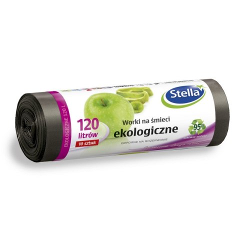 Worki na śmieci ekologiczne 120L 10szt. z taśmą (LDPE) STELLA WNS-6356V1 Stella Worki na śmieci ekologiczne 120L 10szt. z taśmą (LDPE) STELLA WNS-6356V1 Stella