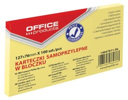 Bloczek samoprzylepny , 127x76mm, 1x100 kart., pastel, jaznożółty, typu OFFICE PRODUCTS 14047811-06 Office Product