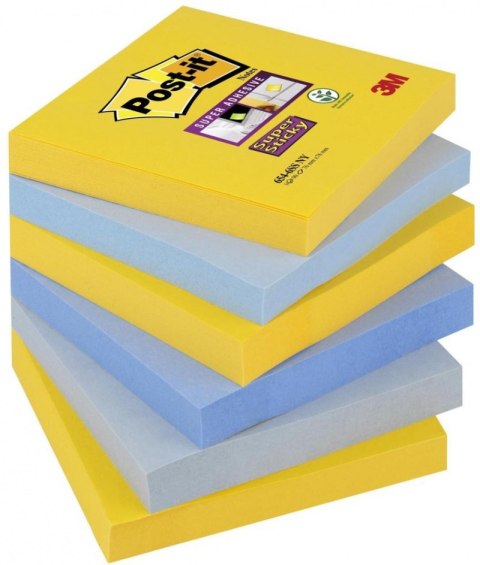 Bloczek samoprzylepny POST-IT_ Super Sticky (654-6SS-NY), 76x76mm, 6x90 kart., new york Post-It 3M