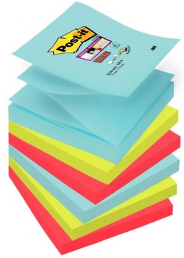 Bloczek samoprzylepny POST-IT_ Super sticky Z-Notes, (R330-6SS-MIA), 76x76mm, 6x90 kart., paleta Miami Post-It 3M