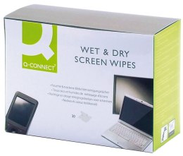 Chusteczki do czyszczenia ekranów TFT/LCD , 2x20szt., typu Q-CONNECT KF32148A Q-Connect