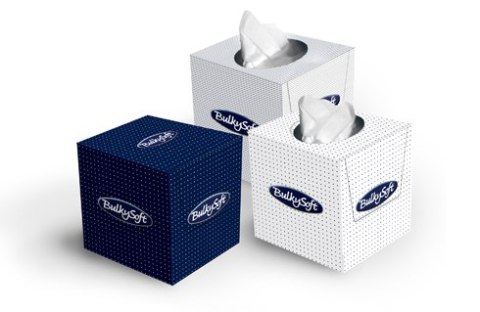 Chusteczki higieniczne 90sztuk 2 warstwy, kolor biały, celuloza, kwadrat BULKYSOFT 68360 BulkySoft