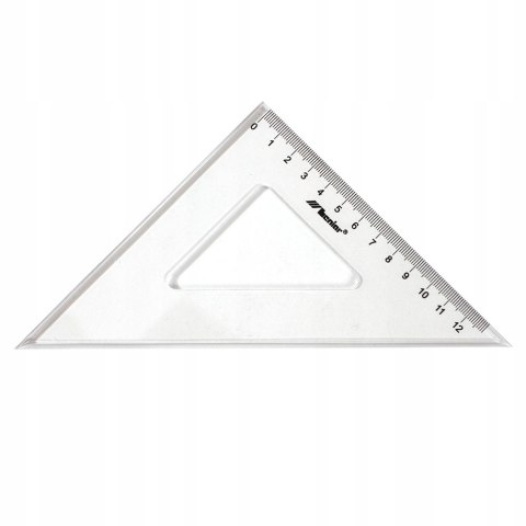 Ekierka równoramienna mała Donau 45 stopni, 8,5 cm, plastikowa Donau