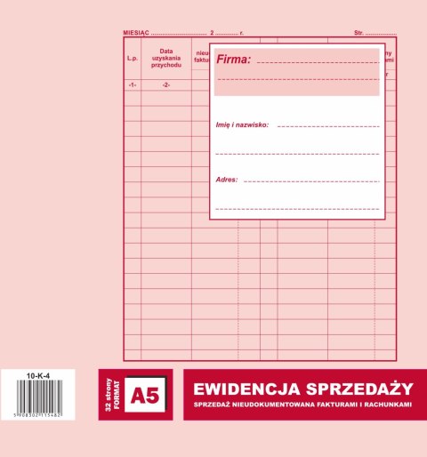 K-04 Ewidencja sprzedaży (pion) A5 MICHALCZYK&PROKOP Michalczyk i Prokop