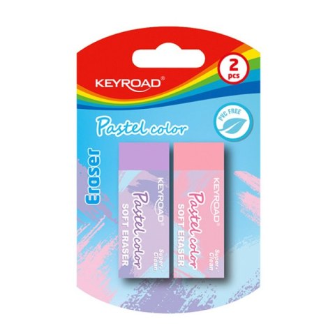 GUMKA DO ŚCIERANIA KEYROAD, 2SZT, BLISTER, PASTELOWE KOLORY, MIX KOLORÓW Keyroad GUMKA DO ŚCIERANIA KEYROAD, 2SZT, BLISTER, PASTELOWE KOLORY, MIX KOLORÓW Keyroad