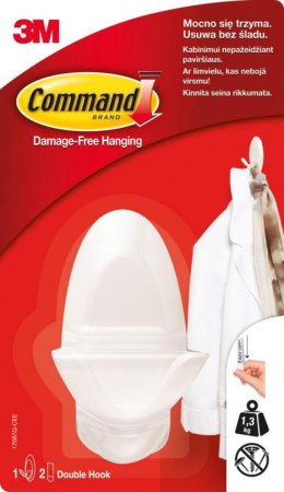 Hak łazienkowy COMMAND_ (17087), podwójny, duży, biały Command 3M