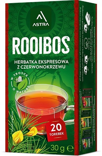 Herbata ASTRA ROOIBOS z czerwonokrzewu 20t czerwona ASTRA