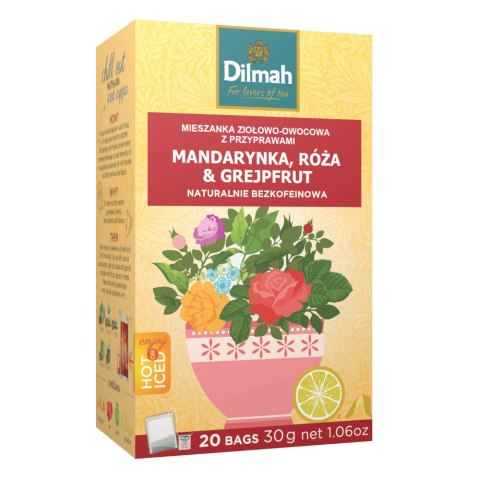 Herbata DILMAH mandarynka, róża i grejpfrut 20t ziołowo-owocowa Dilmah