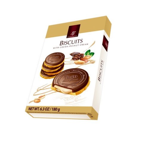 Ciastka KARDYNAŁKI TAGO z kremem kakaowo-orzechowym 180g Tago