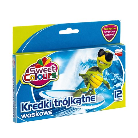 Kredki trójkątne woskowe 12 kolorów Sweet Colours 09194 KOMA-PLAST Koma Plast