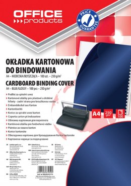Okładki do bindowania , karton, A4, 250gsm, błyszczące, 100szt., ciemnoniebieski, typu OFFICE PRODUCTS 20232515-11 Office Product