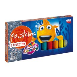 Plastelina 10 kolorów brokatowa Sweet Colours 91949 KOMA-PLAST Koma Plast