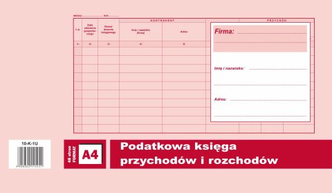 K-1U Podatkowa księga przychodów i rozchodów A4 offset MICHALCZYK&PROKOP Michalczyk i Prokop