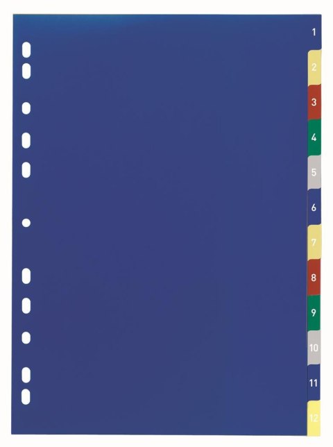 Przekładki PP A4, kolorowe indeksy, 1-12 Pięciokolorowy 675027 DURABLE Durable Przekładki PP A4, kolorowe indeksy, 1-12 Pięciokolorowy 675027 DURABLE Durable