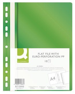 Skoroszyt Q-CONNECT, PP, A4, standard, 120/170mikr., wpinany, zielony KF15664 Q-Connect
