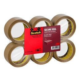 Taśma pakowa SCOTCH SECURE SEAL, 50mm, 66m, brązowa Scotch 3M