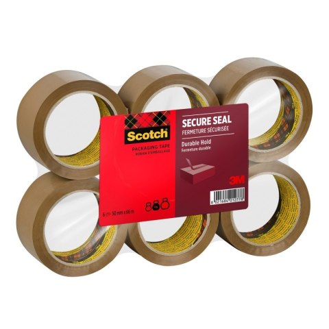 Taśma pakowa SCOTCH SECURE SEAL, 50mm, 66m, brązowa Scotch 3M Taśma pakowa SCOTCH SECURE SEAL, 50mm, 66m, brązowa Scotch 3M