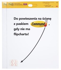 Arkusze konferencyjne Post-it_ Super Sticky, na ścianę, 58,4x50,8cm, 8 paski Command_, 2x20 kart., białe Post-It 3M