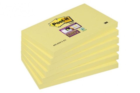 Bloczek samoprzylepny POST-IT_ Super Sticky (655-6SSCY-EU), 127x76mm, 6x90 kart., żółty (X) Post-It 3M