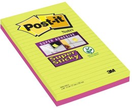 Bloczek samoprzylepny POST-IT_ Super Sticky XXXL w linię (5845- SS), 127x203mm, 2x45 kart., paleta marrakesz Post-It 3M