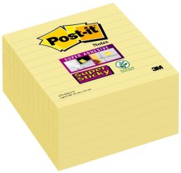 Bloczek samoprzylepny POST-IT_ Super Sticky XL, w linie (675-SS6-Y), 101x101mm, 6x90 kart., żółty, 3M-70005271963 Post-It 3M