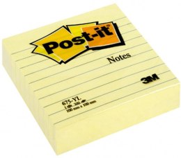 Bloczek samoprzylepny POST-IT_ w linie (675-YL), 100x100mm, 1x300 kart., żółty (X) Post-It 3M