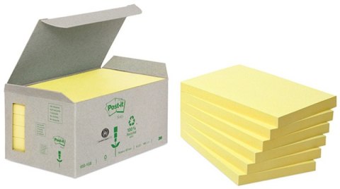 Bloczki ekologiczne POST-IT_ (655-1B), 76x127mm, 6x100 kart., żółte Post-It 3M