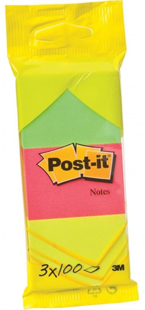 Bloczki samoprzylepne POST-IT_ (6812) zawieszka, 38x51mm, 3x100 kart., mix kolorów Post-It 3M