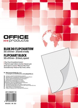 Blok do flipchartów , kratka, 58,5x81cm, 20 kart., biały, typu OFFICE PRODUCTS 20135829-14 Office Product